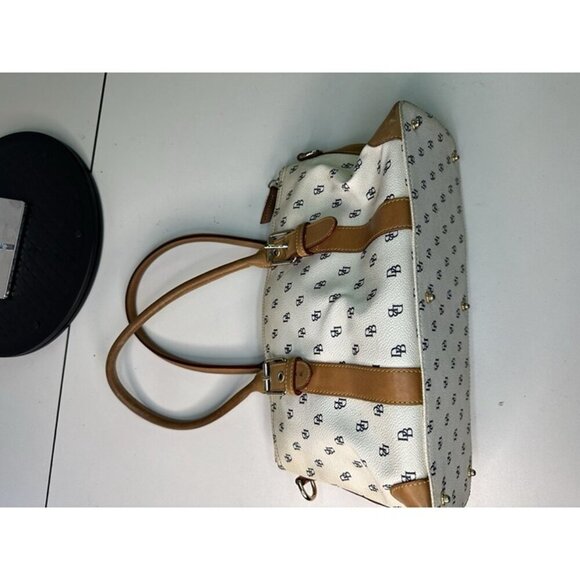 Dooney Bourke Medium Leather White Tan Handles - Picture 12 of 12